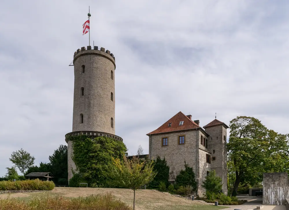 The round tower of Sparrenburg Castle with the castle house