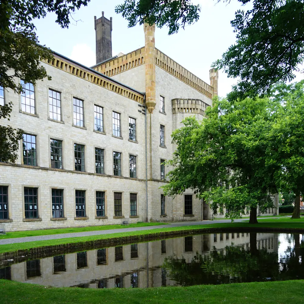The Ravensberg spinning mill reflected in the pond